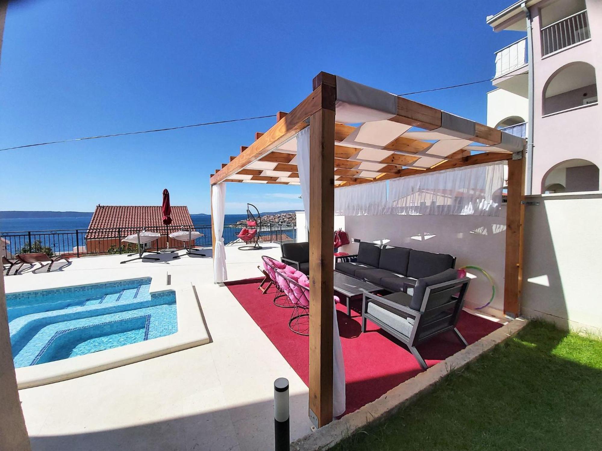 Heated Swimming Pool, Stunning Sea View Terrace A7, * Trogir
